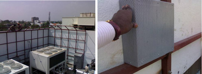 Noise reduction measures for Air cooled water chillers