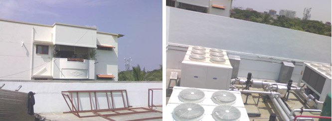 Noise reduction measures for Air cooled water chillersr